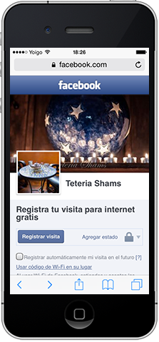 Tetería Shams - Cafeteria Login - Social WiFi