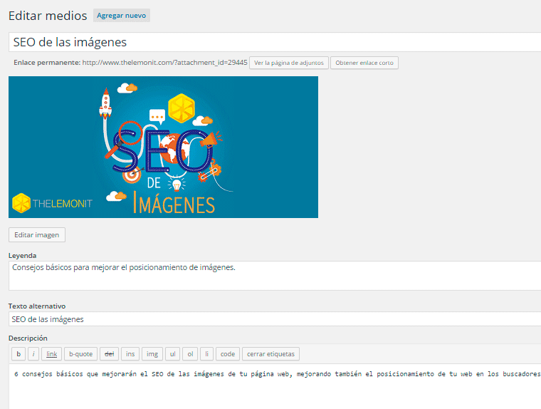 Etiquetas para el SEO de las imágenes Etiquetas para el SEO de las imágenes
