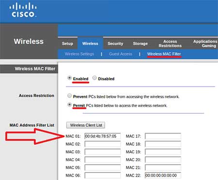 filtrado mac filtrado mac