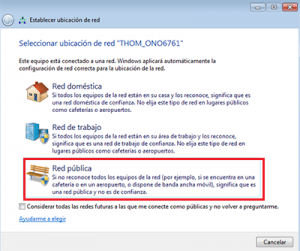 Red WiFi pública windows Red WiFi pública windows