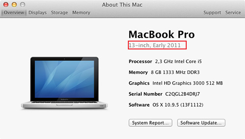 Comprobar el modelo de Mac