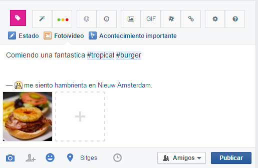 Imágenes en Redes Sociales Check-in en Facebook con imágenes