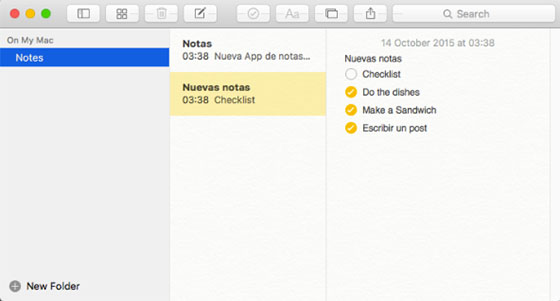 notas-app Aplicación Notas El Capitán