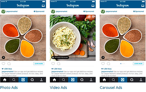 Formatos de anuncios Diferentes formatos de anuncios en Instagram