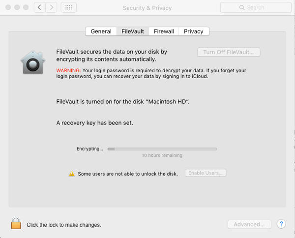 FileVault2 activado Seguridad en tu mac - Activación FileVault2