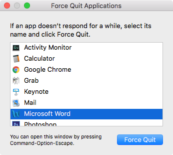 forcequit Forzar Salida