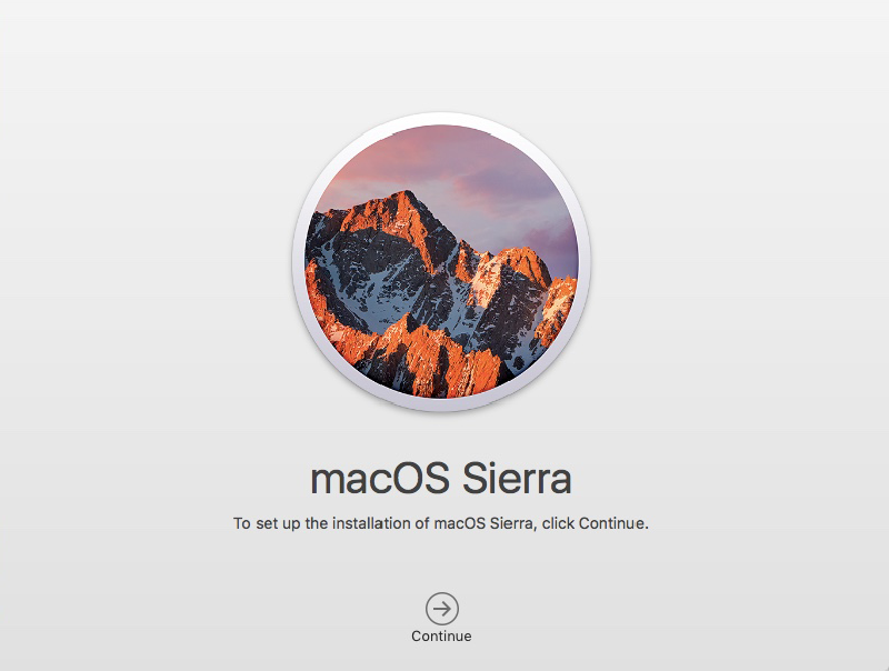 Instalar Mac Os Sierra continuar Primera pantalla instalar Mac Os Sierra