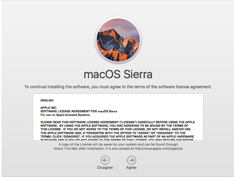 Instalar MacOs Sierra terminos y condiciones Terminos y condiciones instalacion MacOs sierra