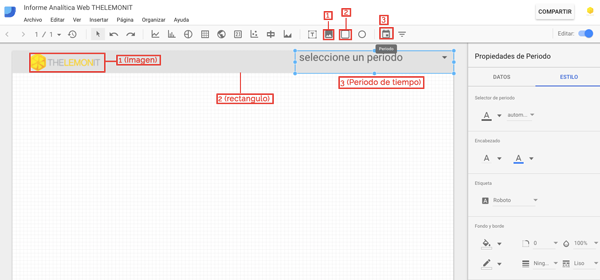 Google Data Studio - Insertar imagen, periodo y rectangulo Google Data Studio - Insertar imagen, periodo y rectangulo